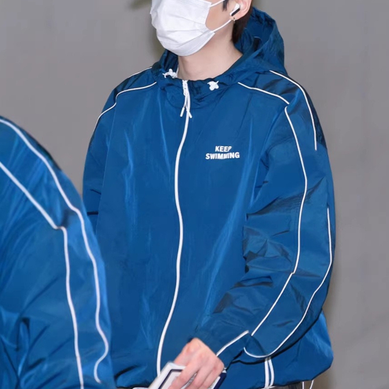 Kpop Keep Swimming Print Zippe - đánh giá và giá Windbreaker Anime Merchandise